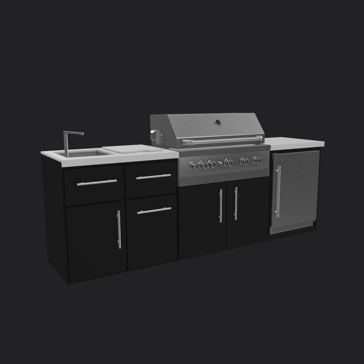 Emory | 9-Foot Outdoor Kitchen Island with Built-In Grill