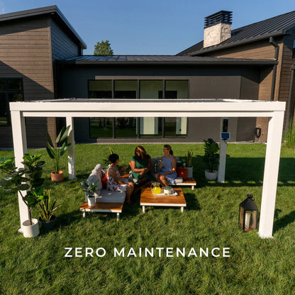 14x12 Windham Modern Steel Pergola With Sail Shade Soft Canopy