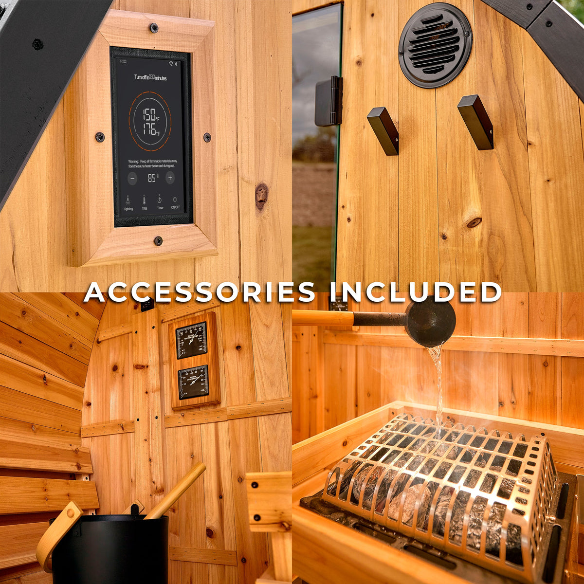 Paxton Outdoor Barrel Sauna – 2-4 Person