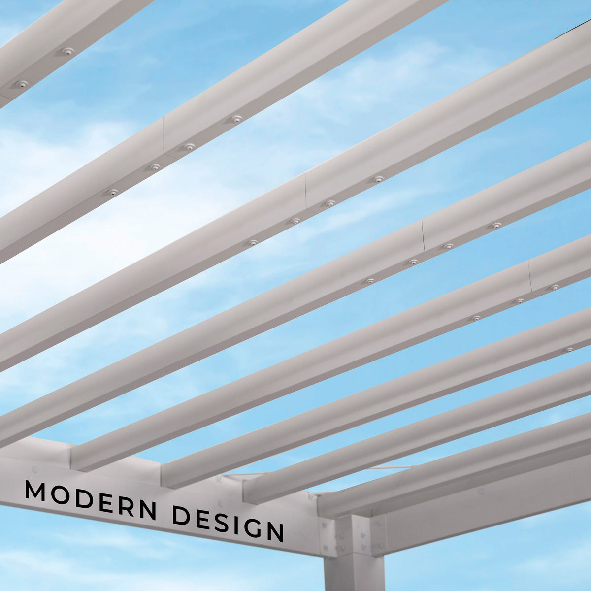 14x12 Windham Modern Steel Pergola With Sail Shade Soft Canopy