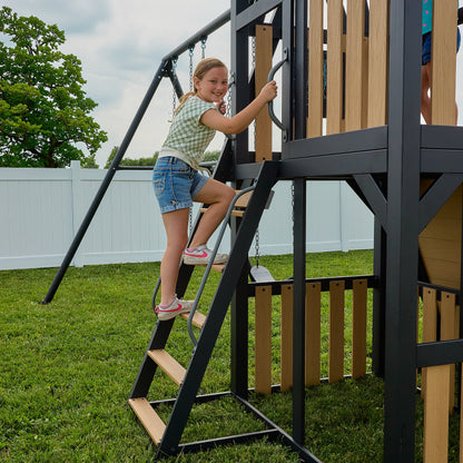 Atlas Steel Swing Set with Tube Slide