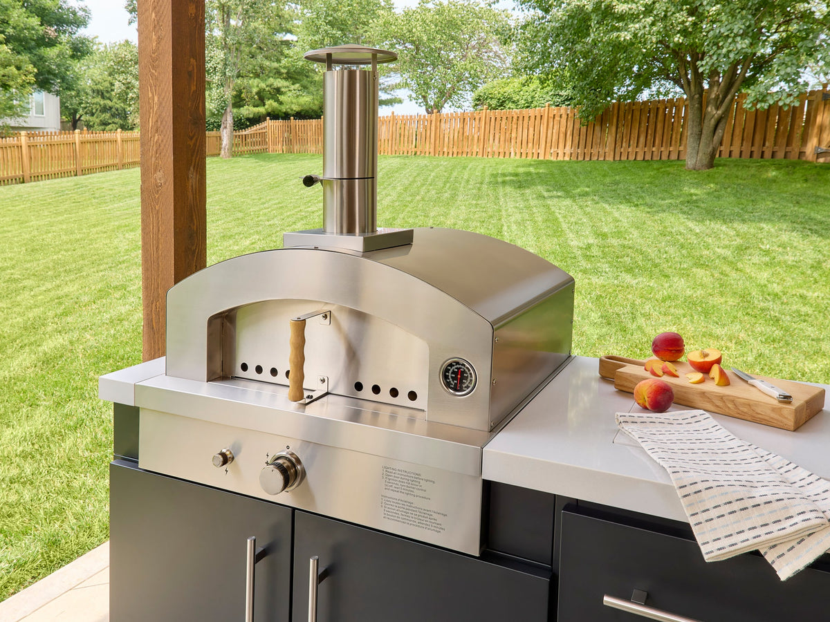 Emory | 12-Foot Outdoor Kitchen Island with Built-In Griddle & Pizza Oven