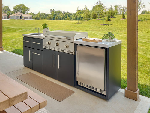 Emory | 9-Foot Outdoor Kitchen Island with Built-In Griddle