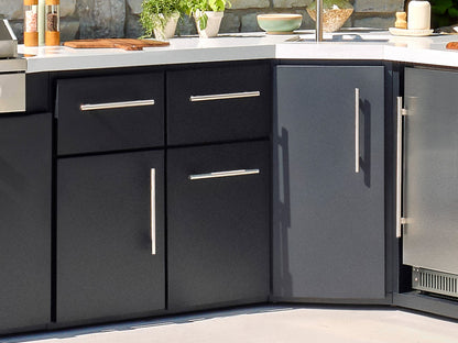 Emory | Corner Outdoor Kitchen Island with Built-In Grill & Griddle