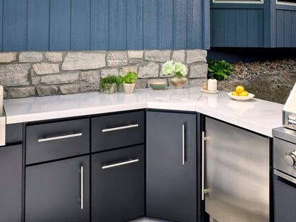 Emory | Corner Outdoor Kitchen Island with Built-In Grill & Griddle