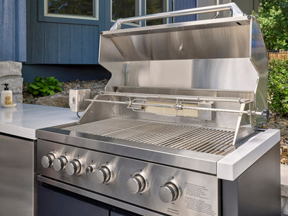 Emory | Corner Outdoor Kitchen Island with Built-In Grill & Griddle