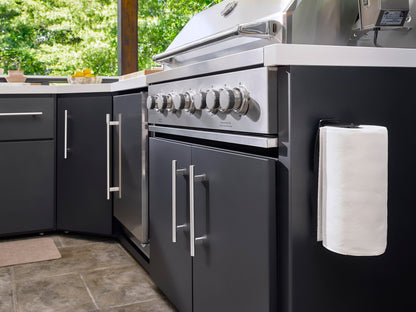 Emory | Corner Outdoor Kitchen Island with Built-In Grill & Griddle