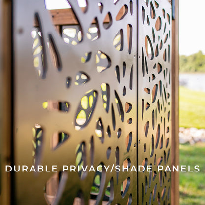 Tuscany Corner Pergola with Conversation Seating - Privacy Panels