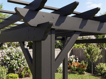 Stratford | 14x12 Steel Pergola – Black