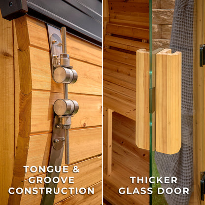 Paxton Outdoor Barrel Sauna – 4-6 Person
