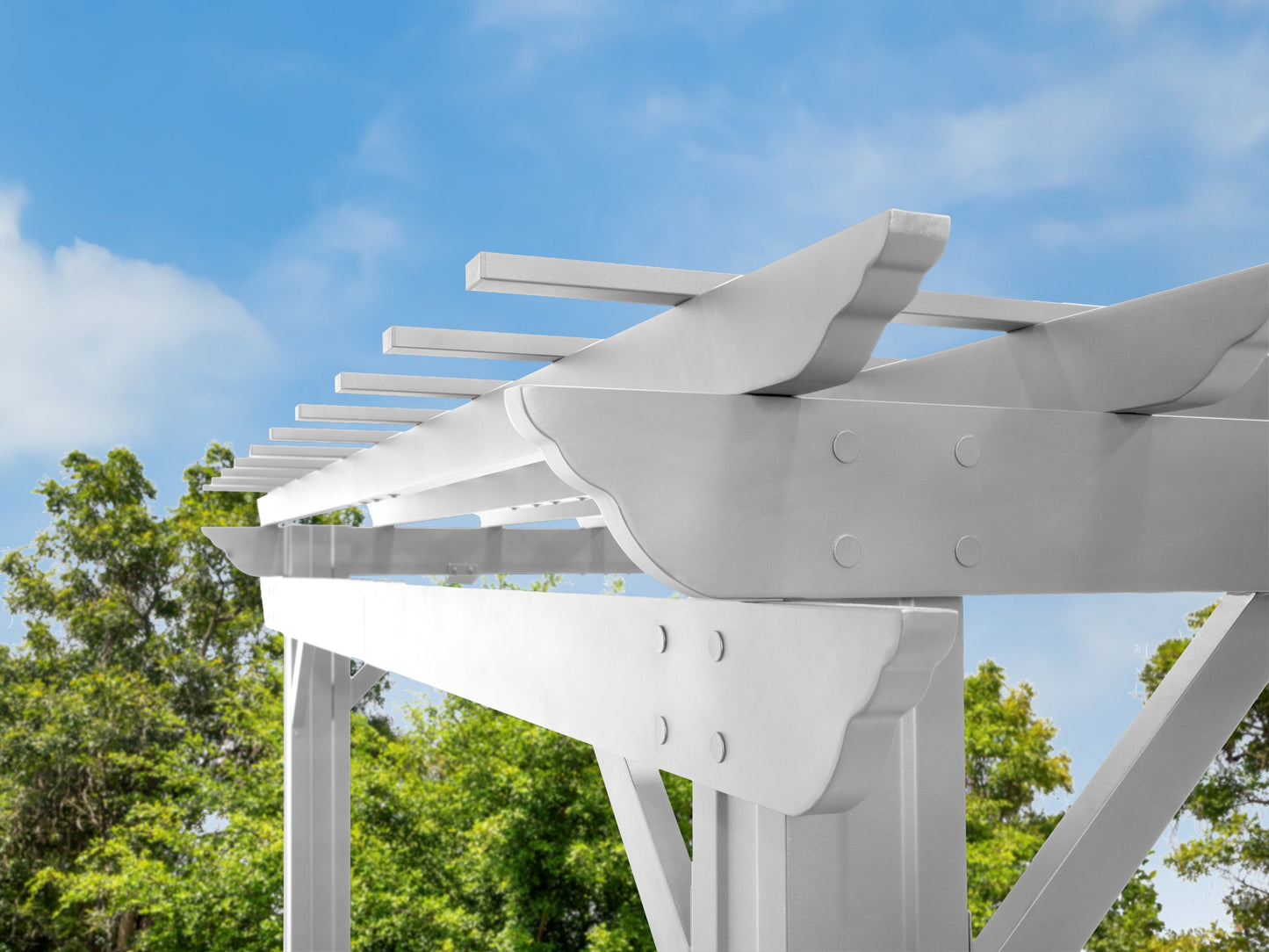 Stratford | 16x12 Steel Pergola – White