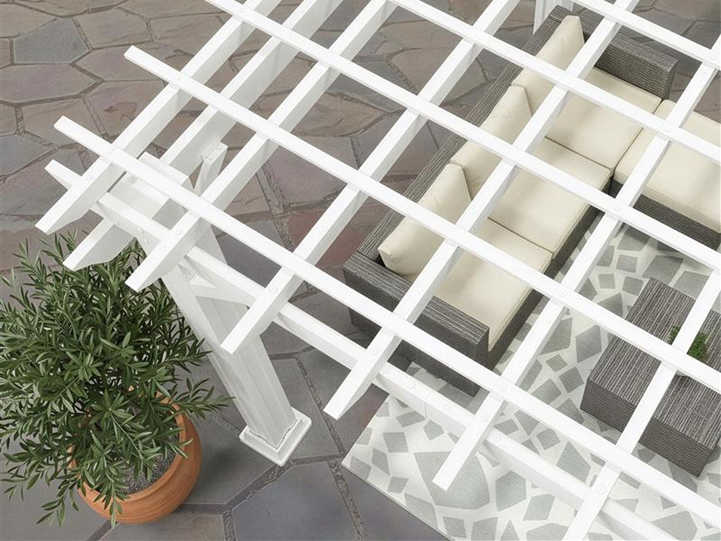 Stratford | 14x10 Steel Pergola – White