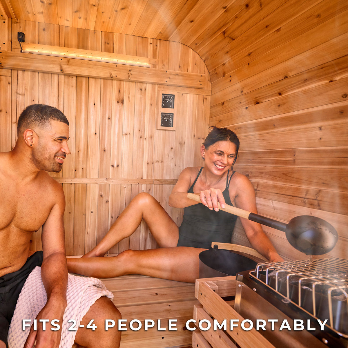 Lennon Outdoor Cube Sauna with Porch – 2-4 Person