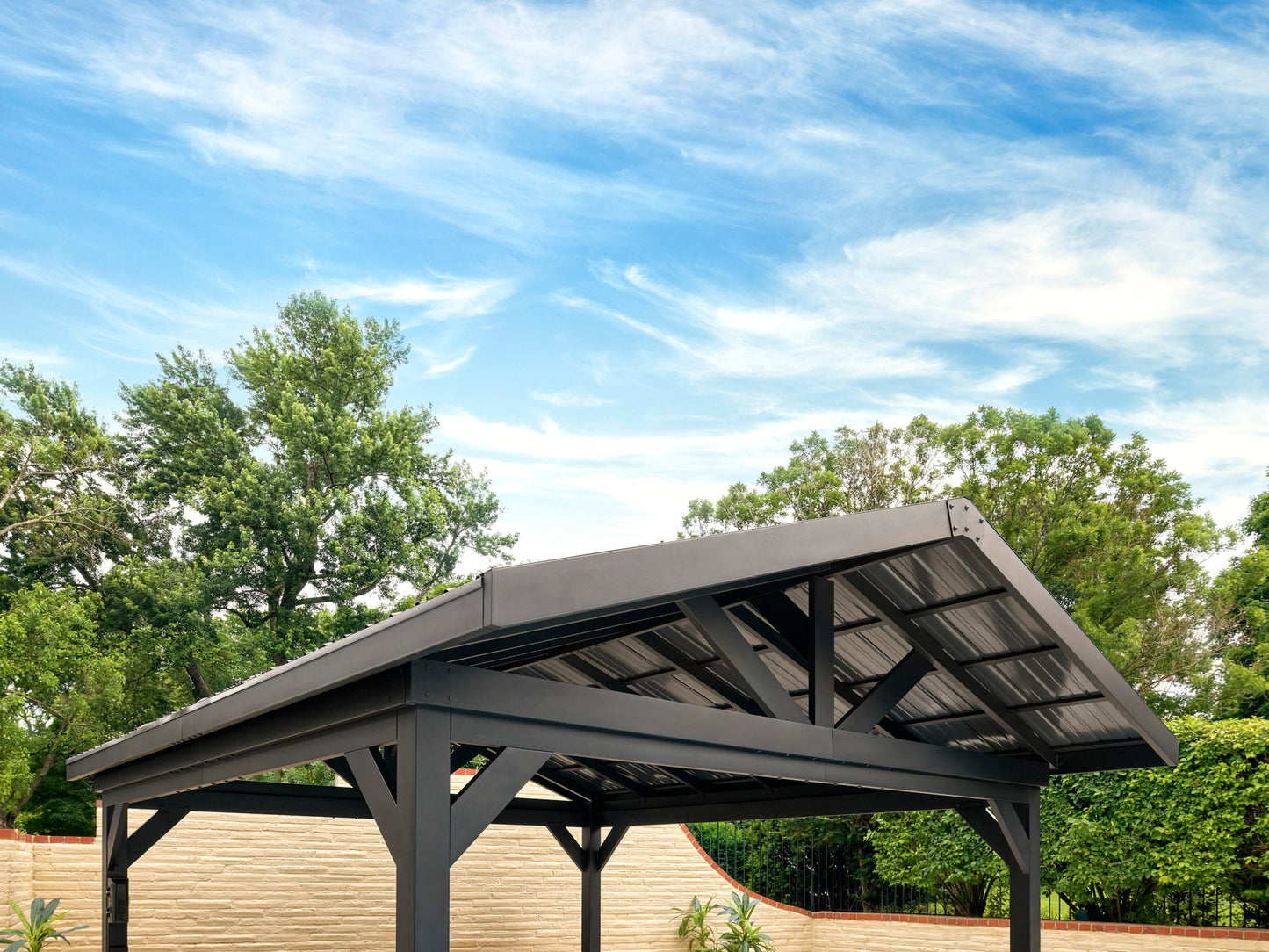 Lancaster | 18x14 Steel Gazebo with Gable Roof