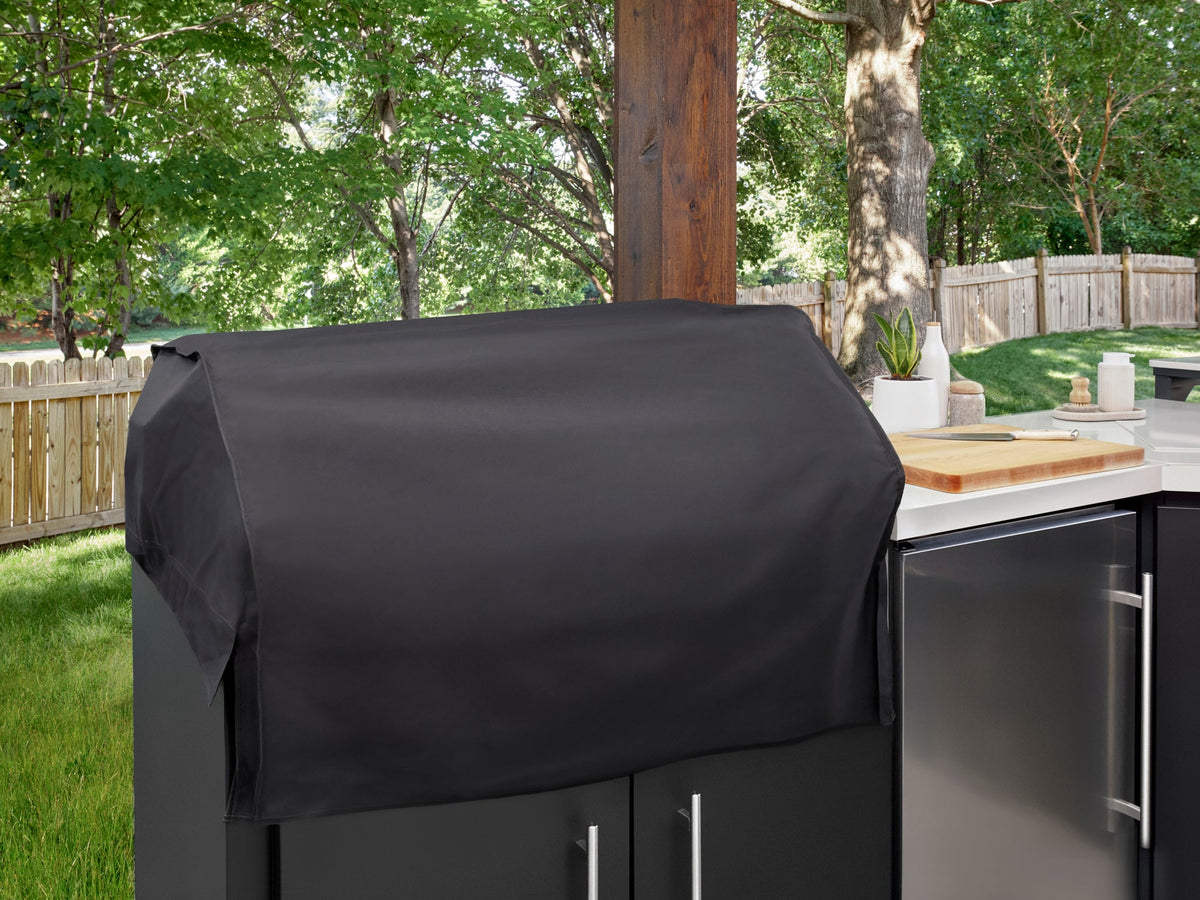 Emory | Corner Outdoor Kitchen Island with Bar Seating & Built-In Grill – Left
