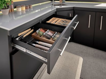 Langston | Covered Appliance-Ready Outdoor Kitchen with Refrigerator & Sink