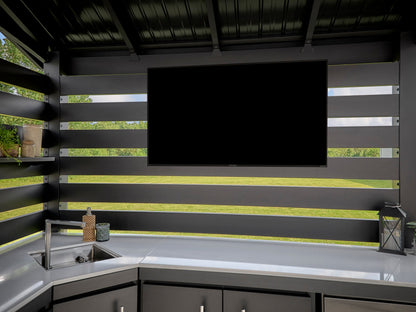 Langston | Covered Appliance-Ready Outdoor Kitchen with Refrigerator & Sink