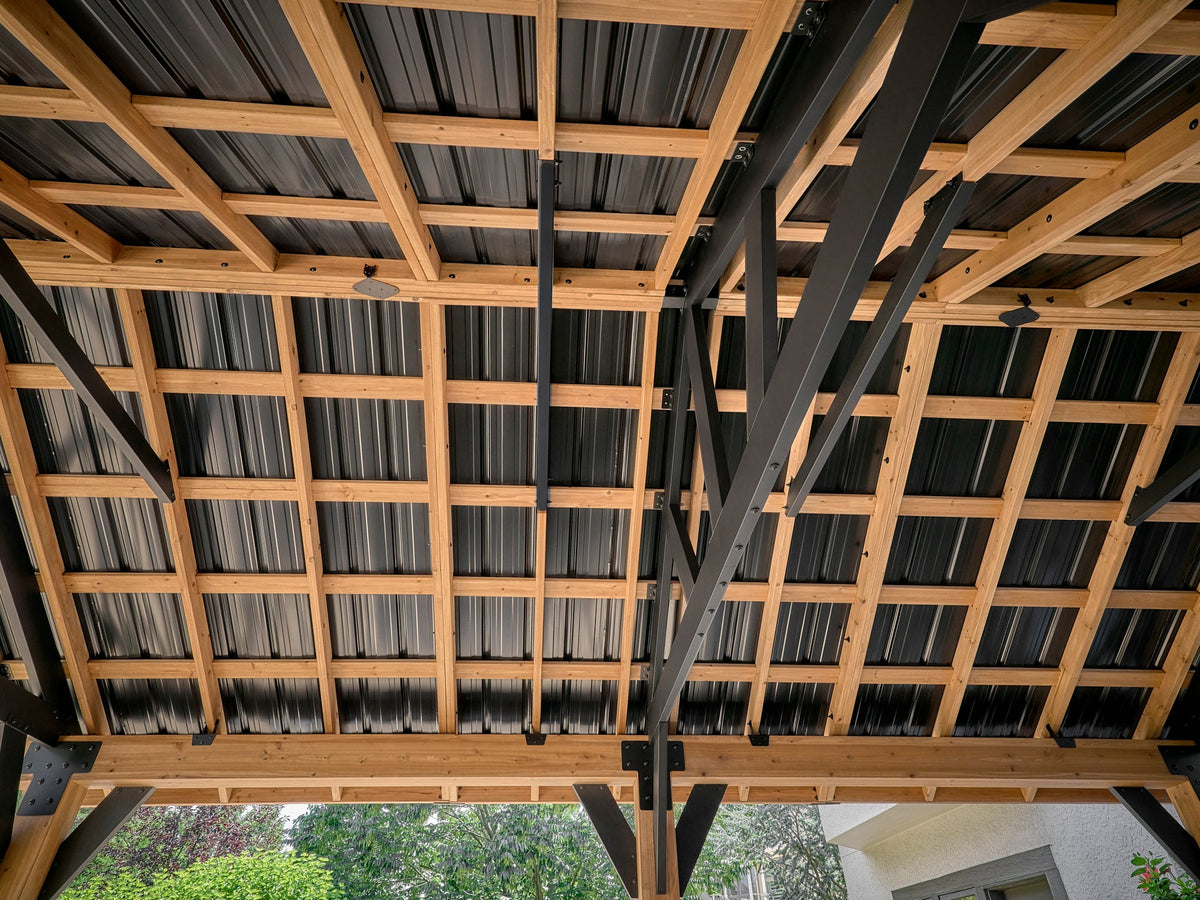 Lodge | 19x14 Cedar and Steel Gazebo with Steel Roof