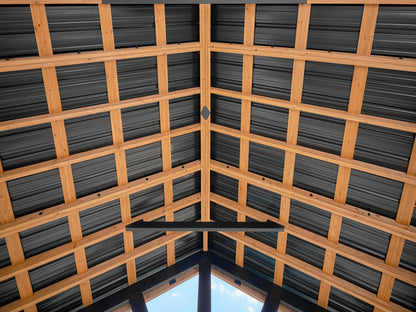 Lodge | 14x14 Cedar and Steel Gazebo with Steel Roof