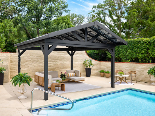Lancaster | 18x14 Steel Gazebo with Gable Roof
