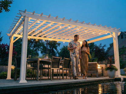 Stratford | 12x10 Steel Pergola – White