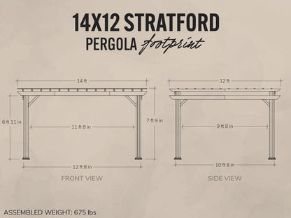 Stratford | 14x12 Steel Pergola – Black