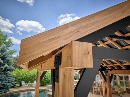 Lodge | 16x14 Cedar and Steel Gazebo with Steel Roof
