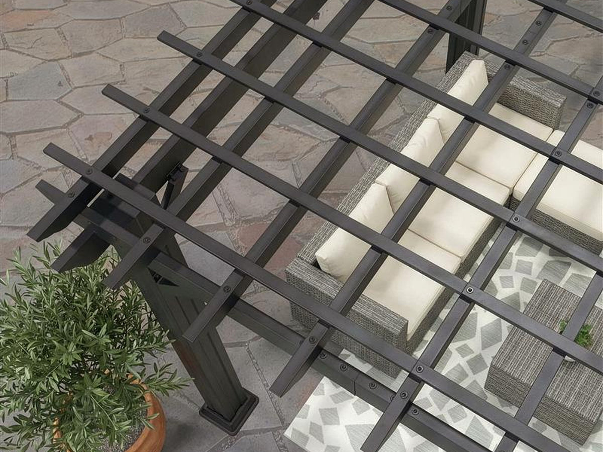 Stratford | 16x12 Steel Pergola – Black